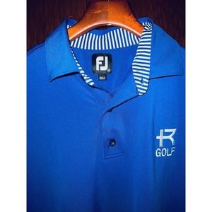 FJ FOOTJOY BLUE PERFORMANCE STRETCH GOLF POLO SHIRT SIZE M
